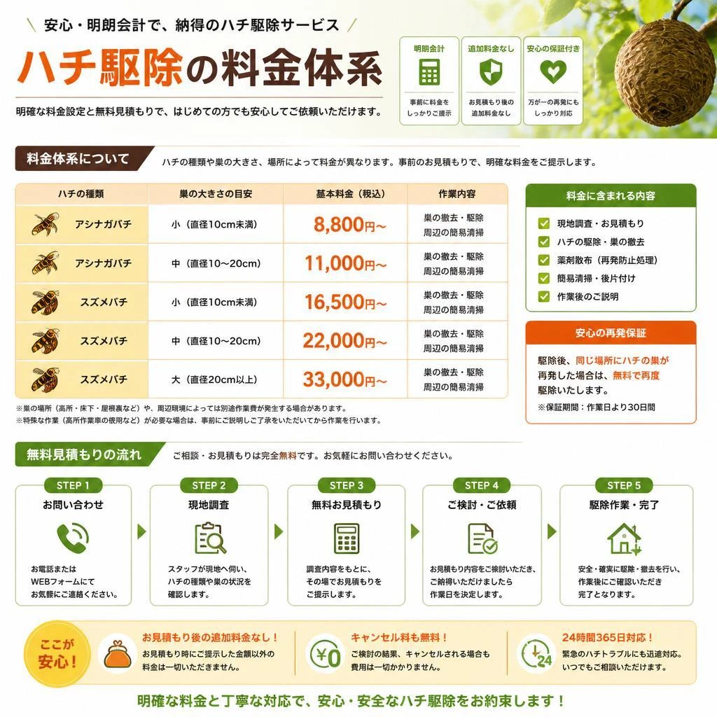 駆除にかかる料金と見積もり