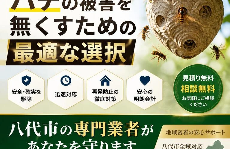 ハチの被害を無くすための最適な選択<br>八代市の専門業者があなたを守ります