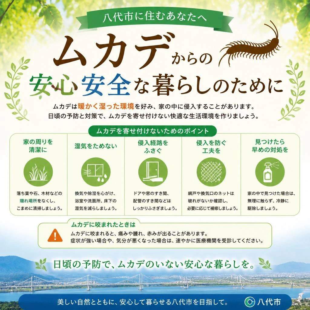 八代市に住むあなたへ、ムカデからの安心安全な暮らしのために