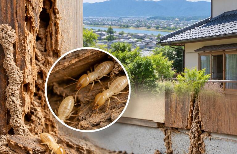 白蟻のサイン、見逃さないで。八代市で繁忙期を迎える前に、早めの点検・対策を。